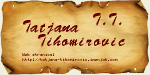 Tatjana Tihomirović vizit kartica
